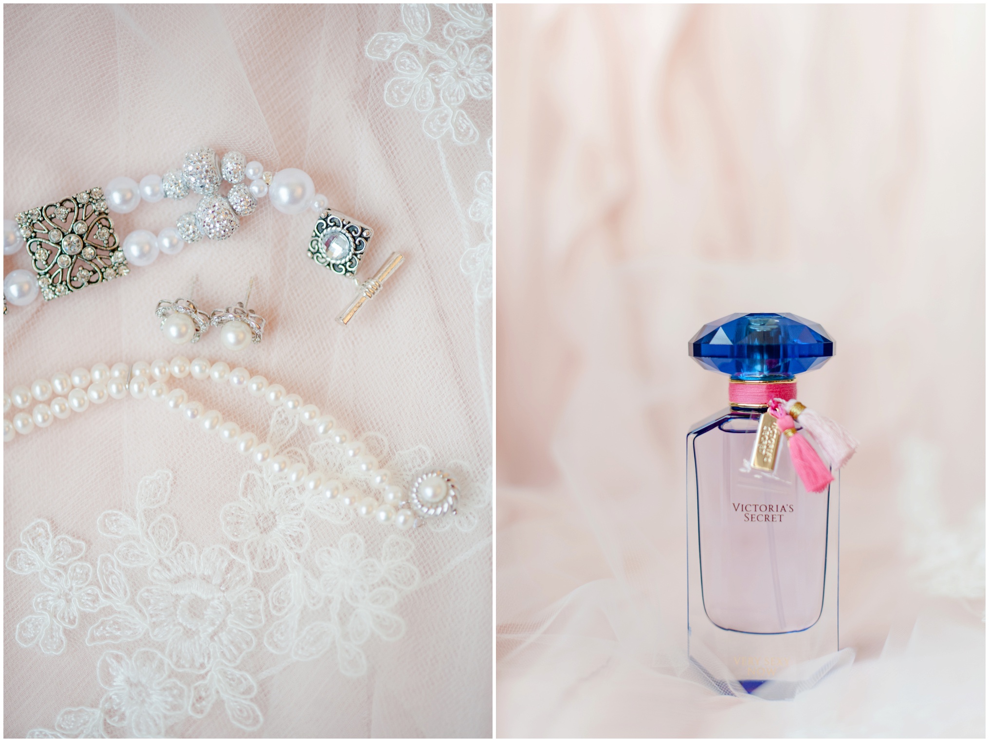 photo of bride's perfume and jewelry